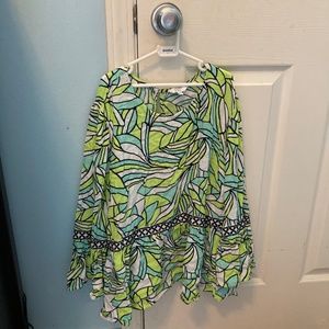 Crown & Ivy blue green mid-sleeve blouse